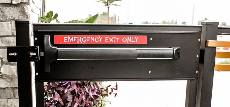 emergency push bar installation in Cloverdale