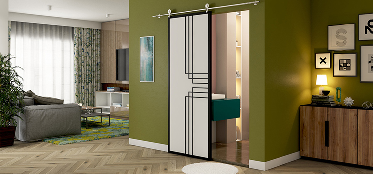 sliding bathroom door installation in Cloverdale